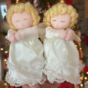 Vintage Russ Berrie Angel Christmas Topper angels 2 bundle Sitter Home Decor